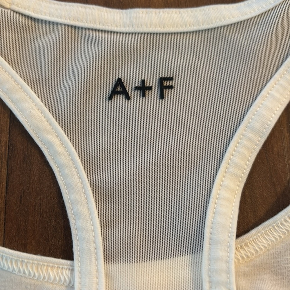 Abercrombie & Fitch gym active tank mesh back 3D logo XSmall